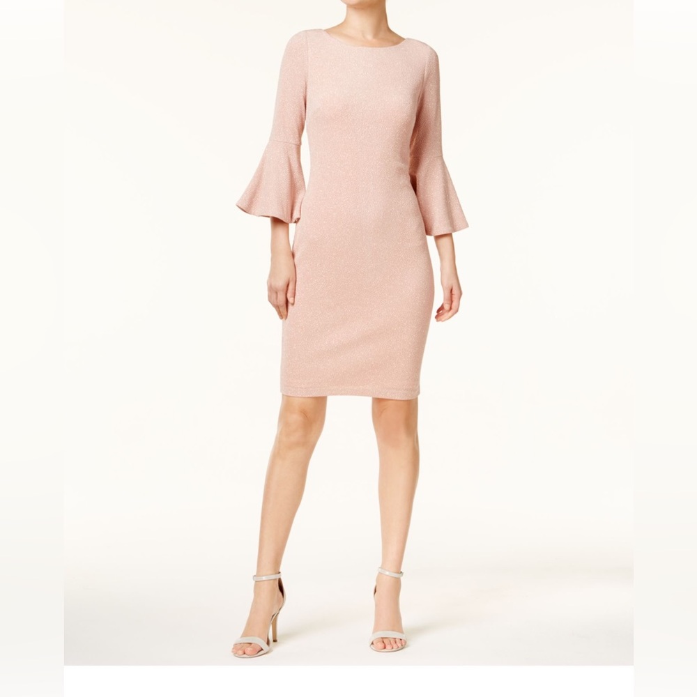 NWT Blush Pink Calvin Klein Bell Sleeve Dress